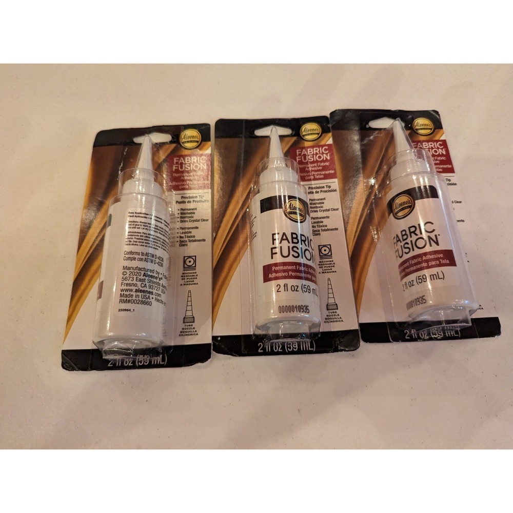 Lot of 3 Bottles of Aleene's Fabric Fusion - Permanent Fabric Adhesive - Picture 2 of 2